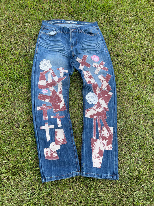 1/1 Cut & Sew Patchwork Jeans 33x32